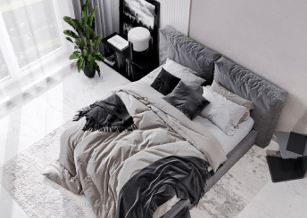 Черно-белая спальня